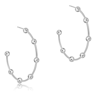 enewton Sterling Beaded Simplicity 1" Hoop Earrings - 4mm