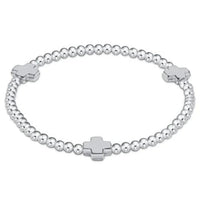 enewton Signature Cross Sterling Pattern 3mm Bead Bracelet - Sterling Silver