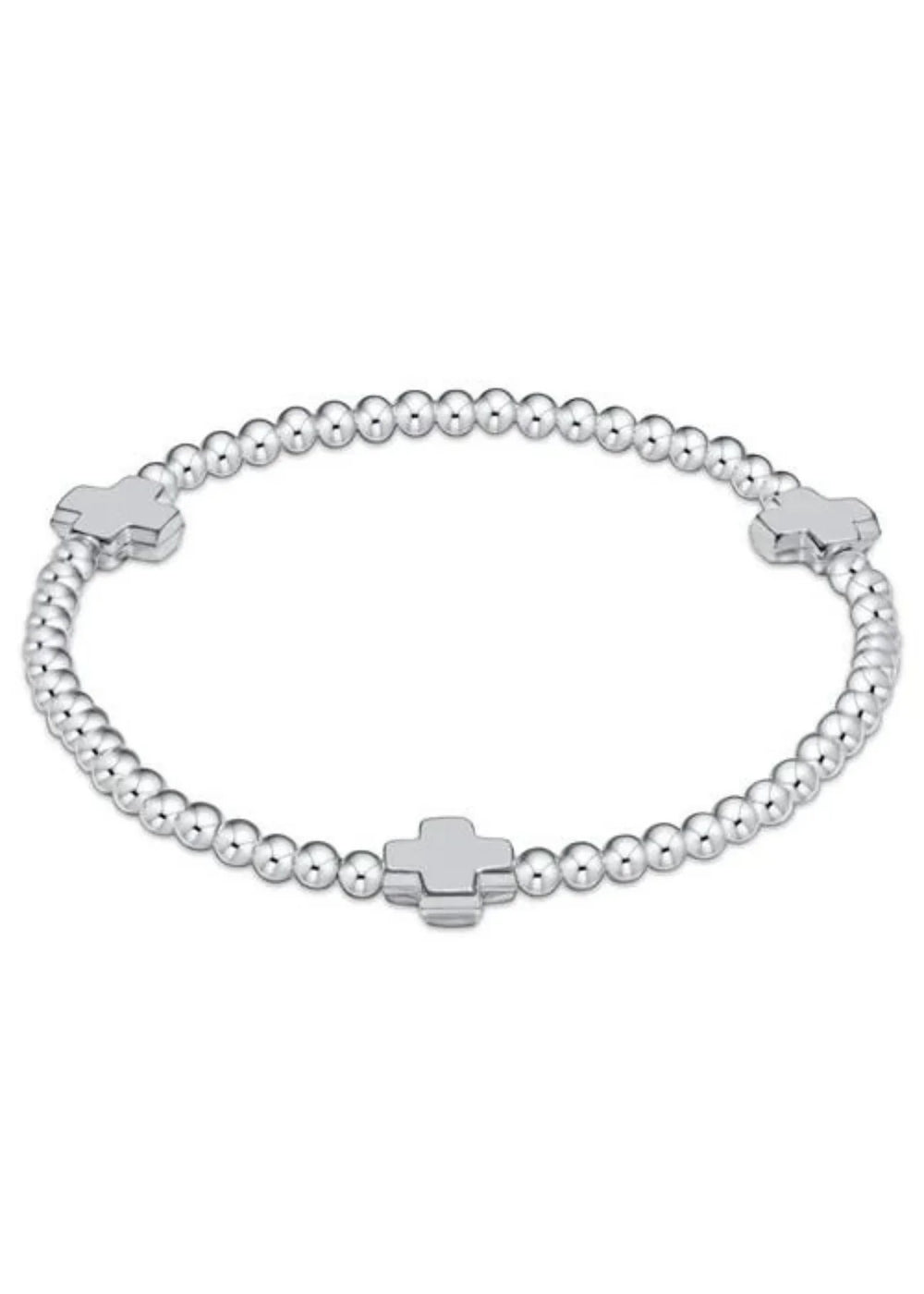 enewton Signature Cross Sterling Pattern 3mm Bead Bracelet - Sterling Silver