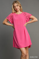 Laced Sleeved Linen Dress
