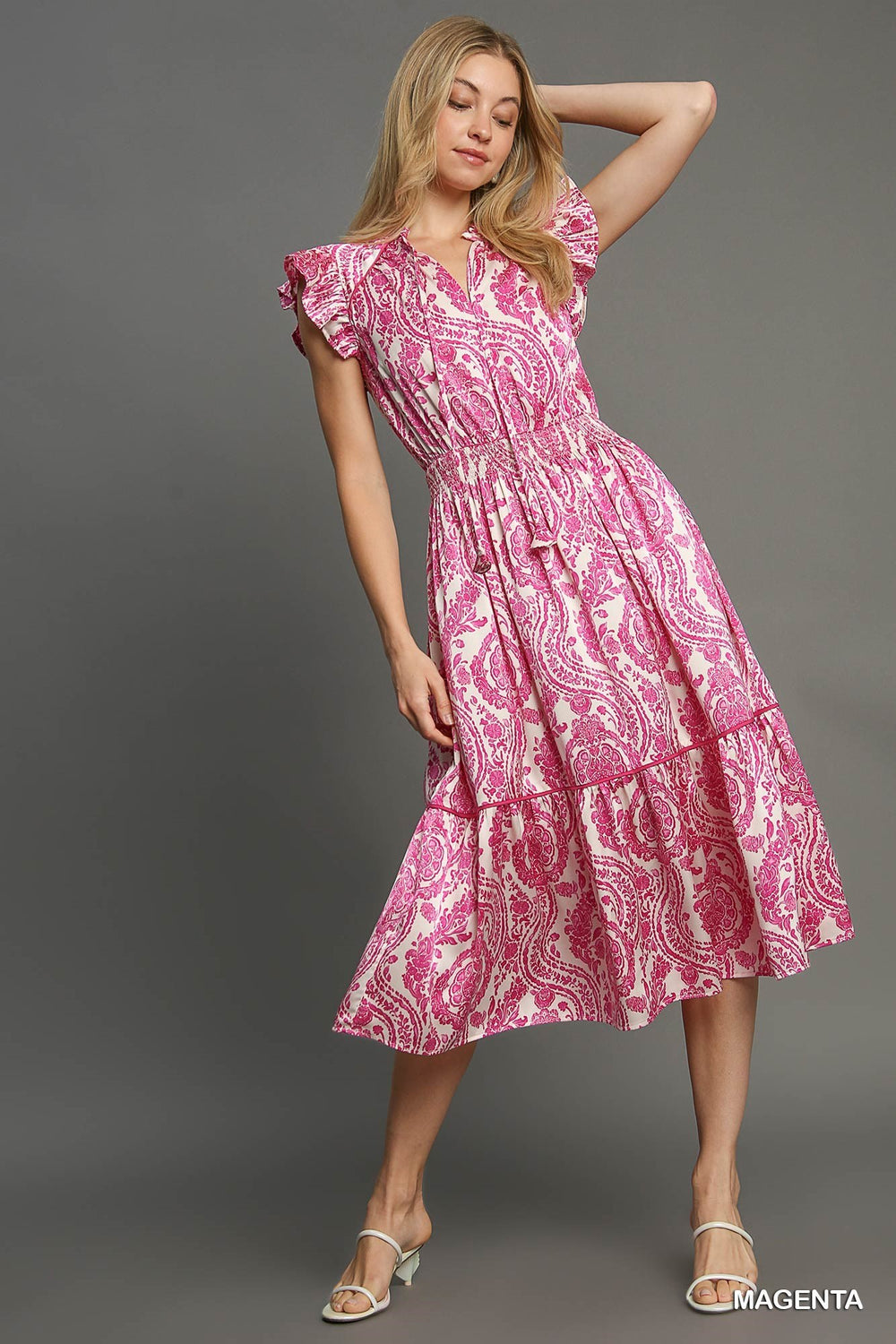 Paisley Print Midi Dress