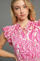 Paisley Print Midi Dress
