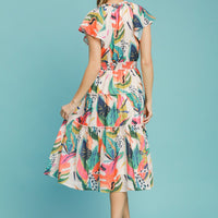 Flora Tiered Midi Dress