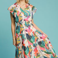 Flora Tiered Midi Dress