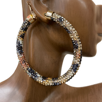 Rhinestone Hoop Earrings
