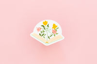 Floral Open Book Vinyl Sticker

