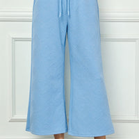 Textured Cropped Wide Pants