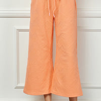 Textured Cropped Wide Pants