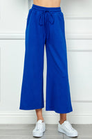 Textured Cropped Wide Pants
