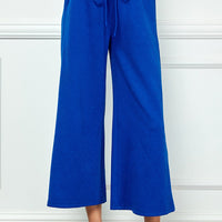 Textured Cropped Wide Pants