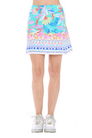 Tessa Side-Zip Tropical Florals Skort
