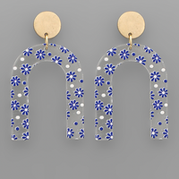 Daisy Resin Arch Earrings