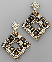 Beaded Diamond Leo Earrings ALL SALES FINAL
