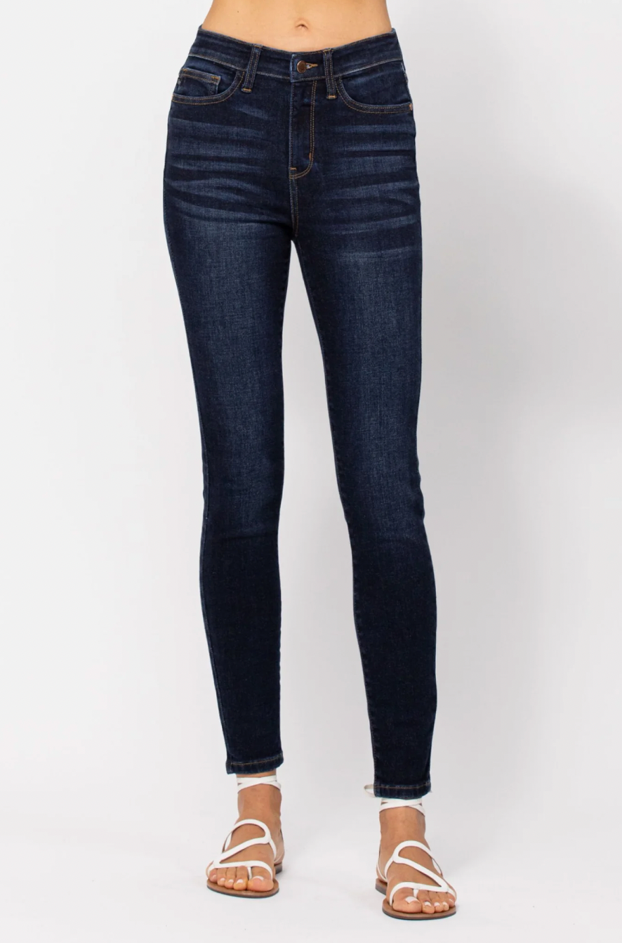 HW Dark Handsand Skinny Judy Blue Jeans