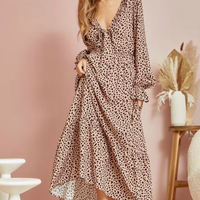 Animal Print Ruffle Maxi Dress