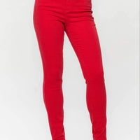 HW Tummy Control Red Skinny Jeans