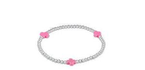 enewton Signature Cross Sterling Pattern 3mm Bead Bracelet - Bright Pink