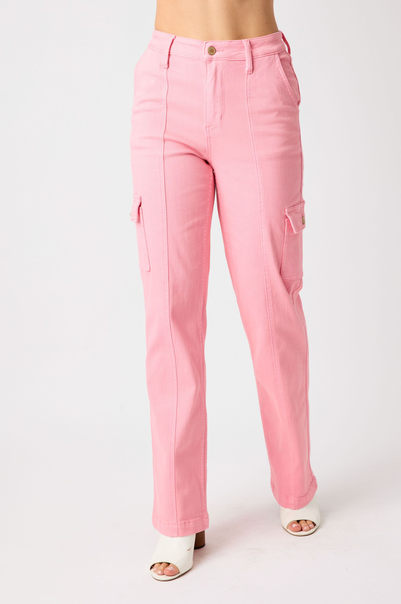 Judy Blue High Wasited Pink Cargo Pants