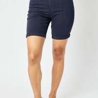 Judy Blue Navy High Waist Tummy Control Bermuda Shorts