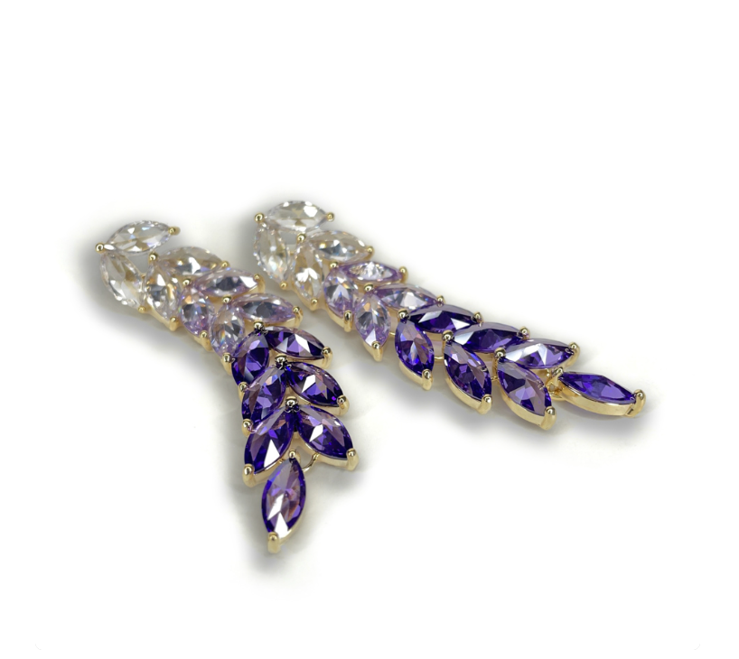 Purple Crystal Earrings
