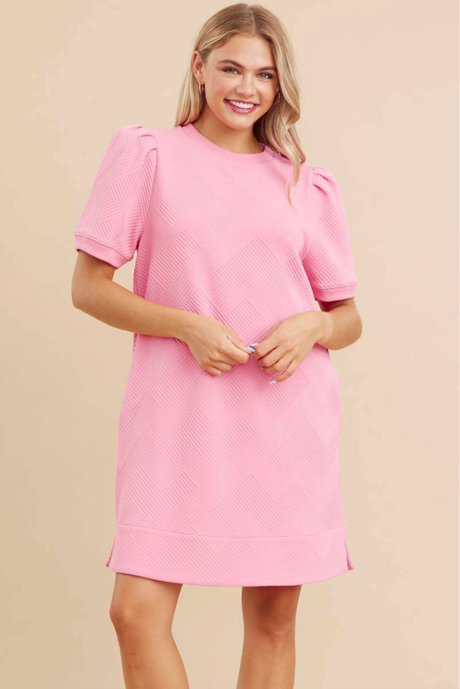 Short Sleeve Textured Dress