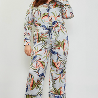 Floral Print Elastic Waist Pants