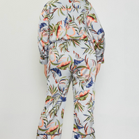 Floral Print Elastic Waist Pants