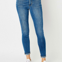 Judy Blue High Waist Cuffed Hem Skinny Jeans