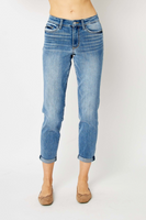 Judy Blue Mid Rise Cuffed Slim Jeans

