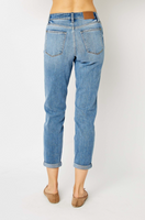 Judy Blue Mid Rise Cuffed Slim Jeans

