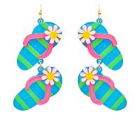 Daisy Flip Flop Drop Earrings