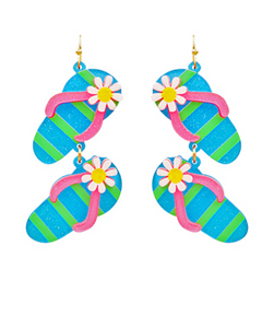 Daisy Flip Flop Drop Earrings