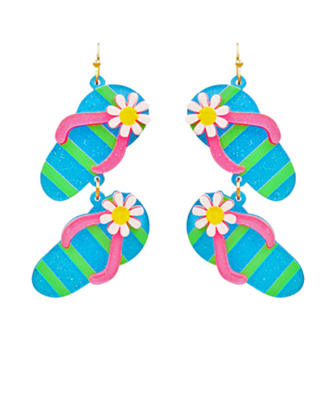 Daisy Flip Flop Drop Earrings