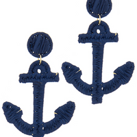 Raffia Anchor Dangle Earrings