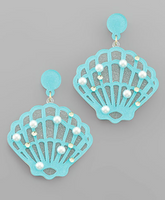 Acrylic Seashell Dangle Earrings
