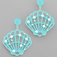 Acrylic Seashell Dangle Earrings