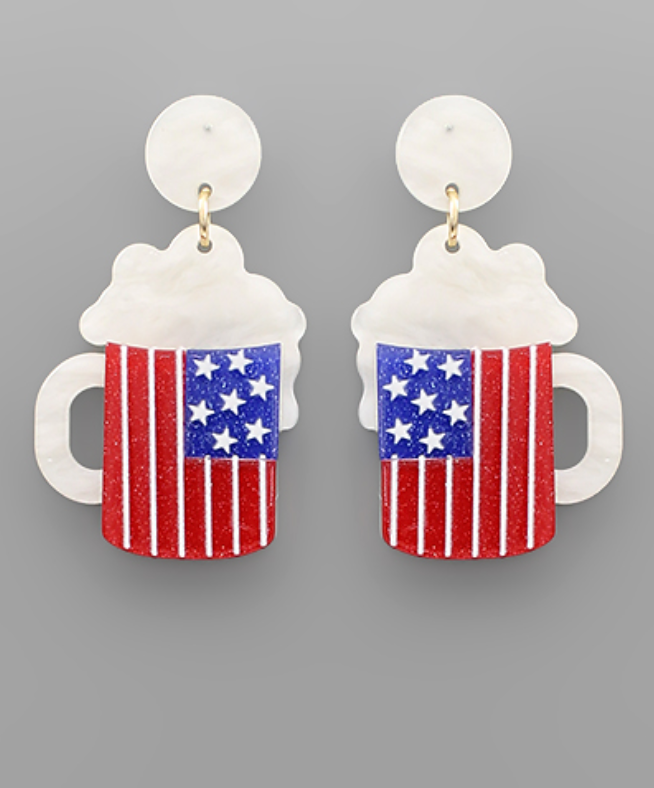USA Beer Mug Earrings