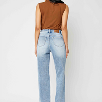 Judy Blue High Waist Front Yoke Retro Wide Leg Jeans