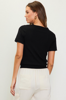 Ruffle Short Sleeve Sweater
