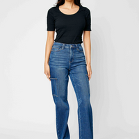Judy Blue High Waist Cargo Wide Leg Jeans