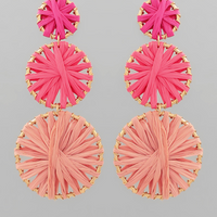3 Tiered Raffia Drop Earrings