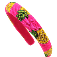 Fuchsia Beaded Pineapple Headband