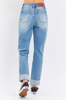 Judy Blue HW Patch Pocket Destroyed Boyfriend Jeans
