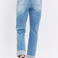 Judy Blue HW Patch Pocket Destroyed Boyfriend Jeans