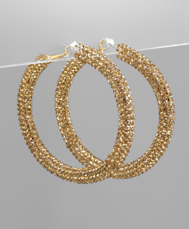 50mm Crystal Hoop Earrings