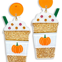Resin Pumpkin Spice Latte Earrings