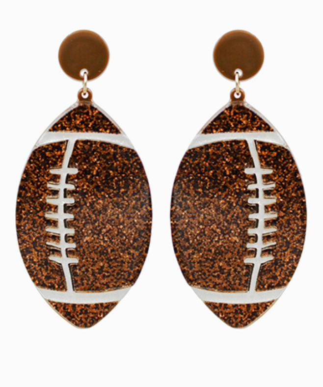 Acrylic Football Earrings