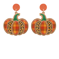 Leopard Print Pumpkin Earrings