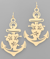 Flower Filigree Anchor Earrings
