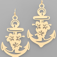 Flower Filigree Anchor Earrings